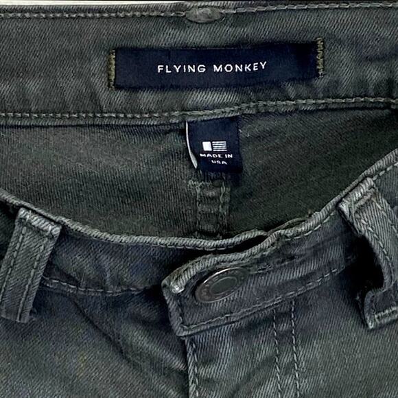 Flying Monkey Army Green Skinny Jeans Womens Sz 27 Low Rise Autumn Neutral Olive - Picture 3 of 10